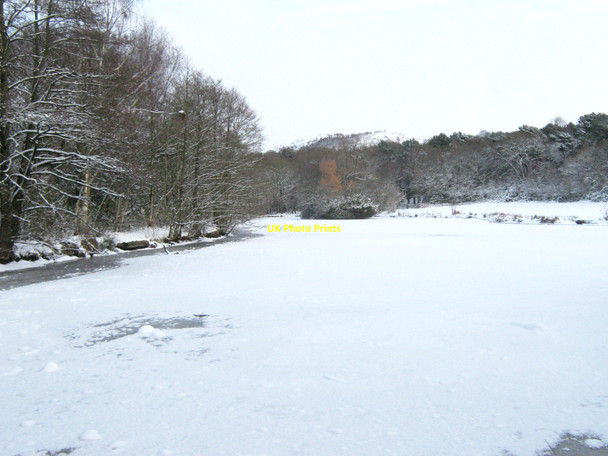 Photo 6"x4" Looking along the frozen Fishpool Biddulph c2010