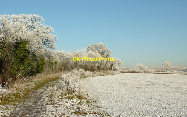 Photo 6"x4" Track and frosted field near Colton Hills, Staffordshire Sedgley c2010