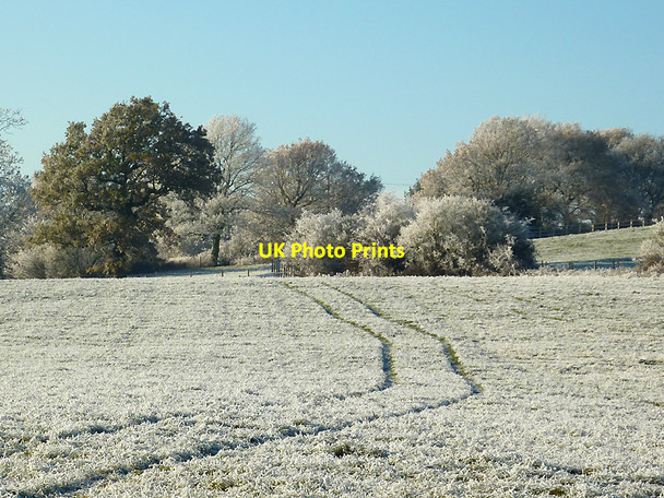 Photo 6"x4" Frosted farmland near Penn Common, Staffordshire Sedgley c2010