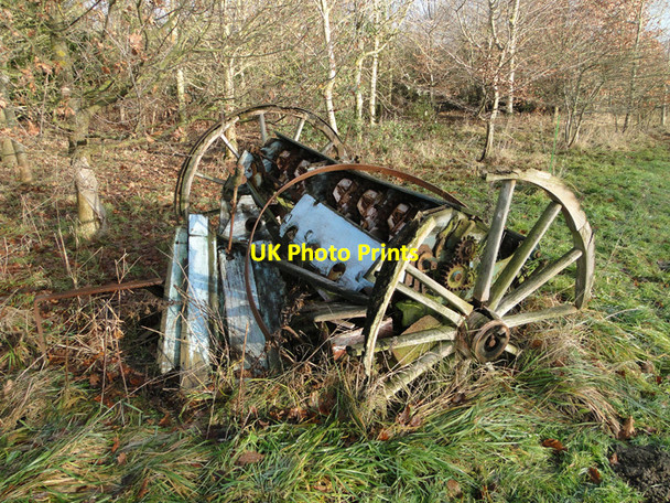 Photo 6"x4" Seed drill, seen better days Peasenhall c2010