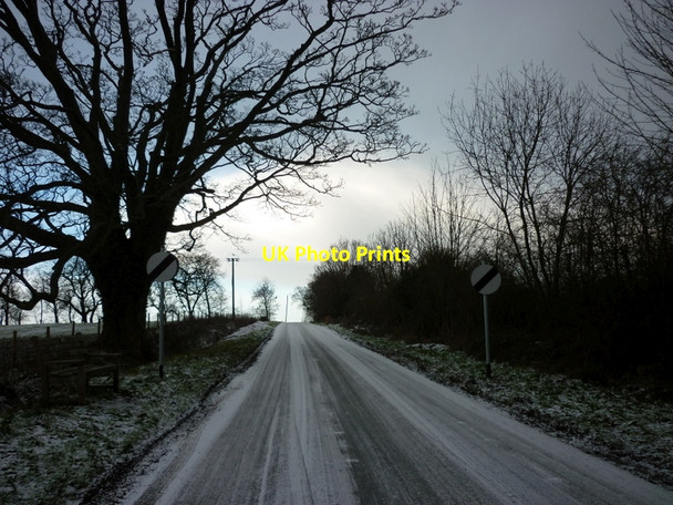 Photo 6"x4" An icy Bewholme Lane at Seaton Road Hornsea c2010