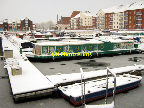Photo 6"x4" Bridgwater Docks in winter Bridgwater c2010