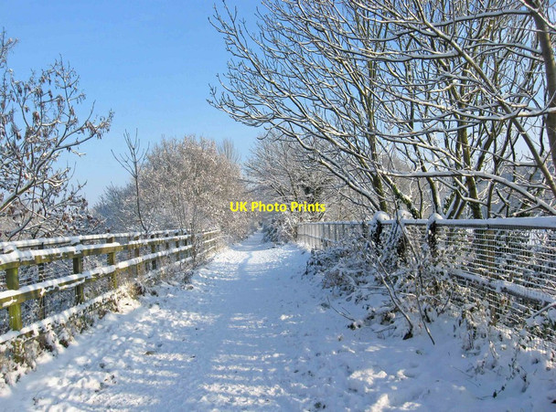 Photo 6"x4" Former railway bridge over Timber Lane in winter Stourport-on-Severn c2010