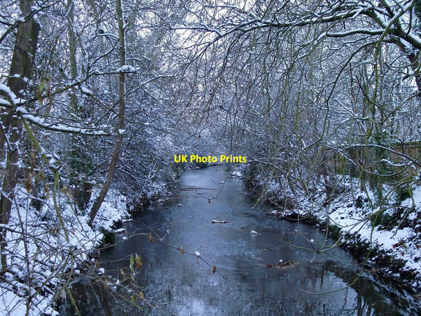 Photo 6"x4" Beverley Brook by Palewell Common, in snow Barnes c2010