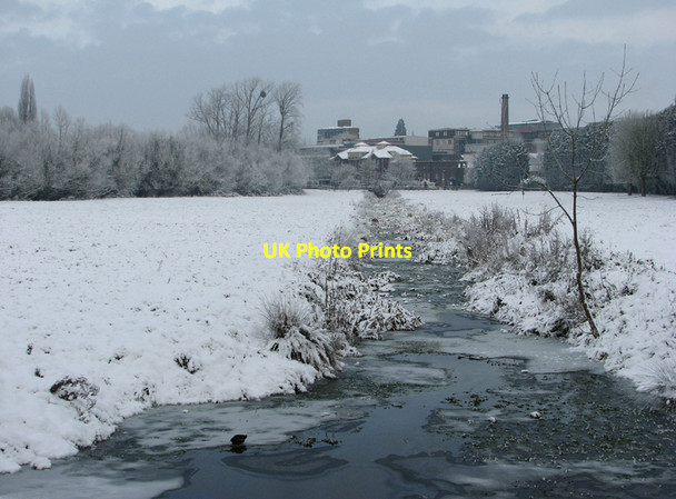 Photo 6"x4" Frozen dyke at Coe Fen Cambridge\/TL4658 c2010