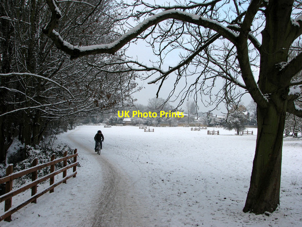 Photo 6"x4" Cycling from Newnham in the snow Cambridge\/TL4658 c2010