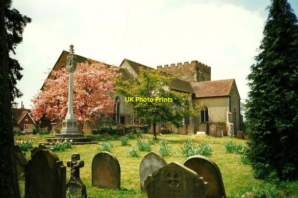 Photo 6"x4" St. Mary's Church, Oxted Hurst Green\/TQ3951 c1996