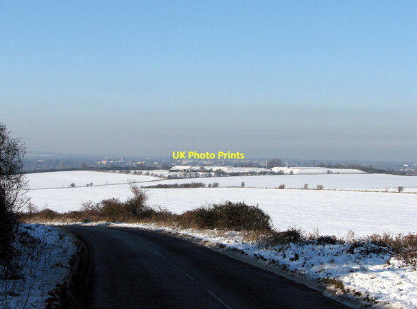 Photo 6"x4" Distant Cambridge from the Gogs on Christmas Day Cherry Hinton c2010