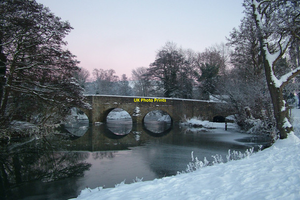 Photo 6"x4" The bridge over the River Teme, Leintwardine. Christmas Day. Kinton\/SO4074 c2010