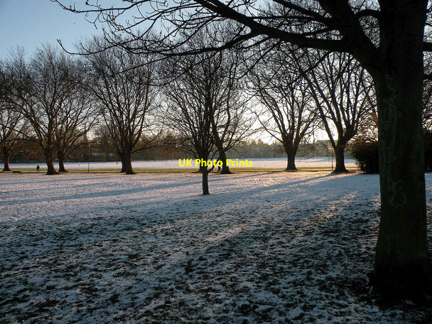 Photo 6"x4" Christmas shadows on Jesus Green Cambridge\/TL4658 c2010