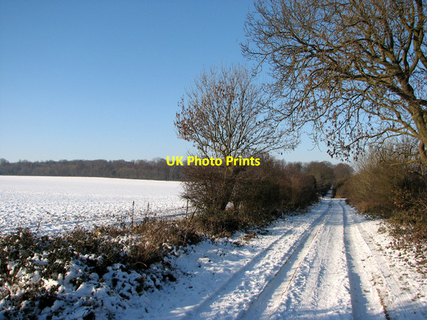 Photo 6"x4" The Roman Road on Christmas Day Babraham c2010