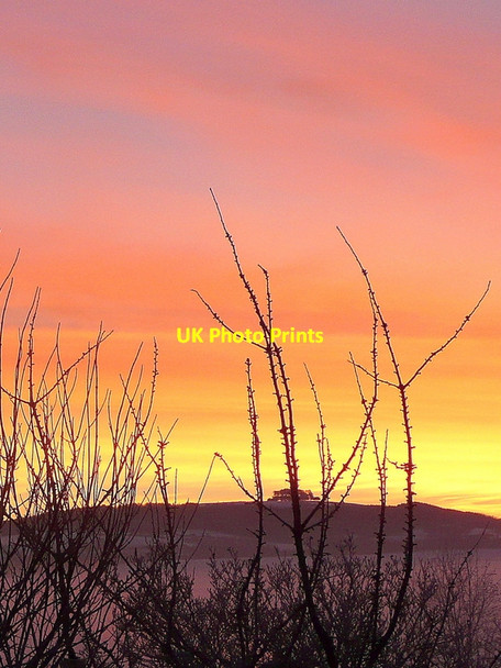 Photo 6"x4" May Hill, midwinter dawn Bromsash c2010