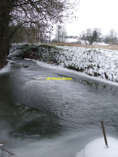 Photo 6"x4" Frozen Water Lavenham c2010