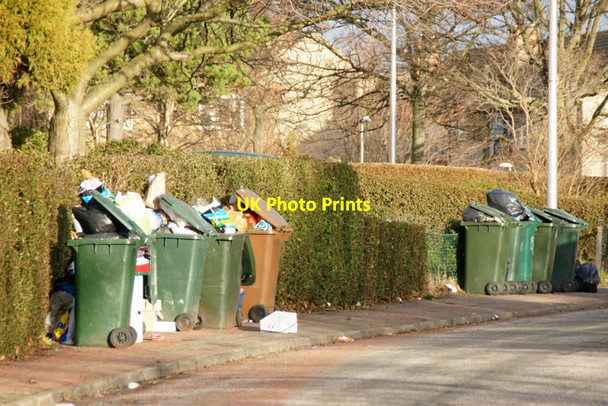 Photo 6"x4" Post-Christmas bins, Telford Drive. Edinburgh Drylaw c2011