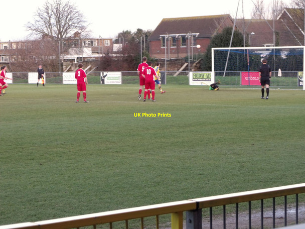 Photo 6"x4" Keeper saves a penalty, Culver Road, home of Lancing FC Lancing c2011