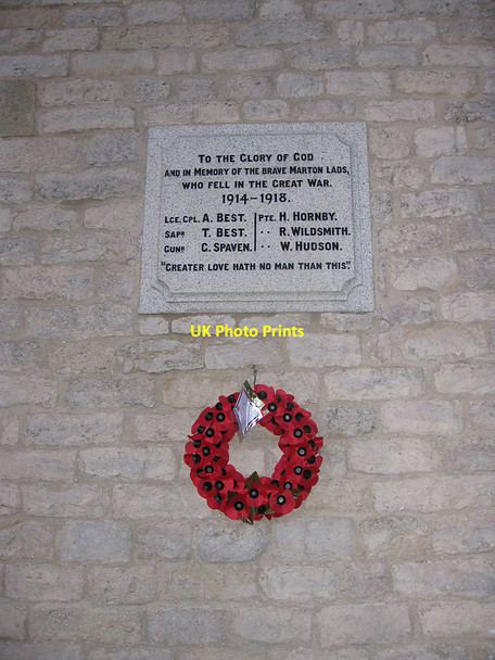 Photo 6"x4" WWI memorial, Marton Marton\/SE7383 c2011