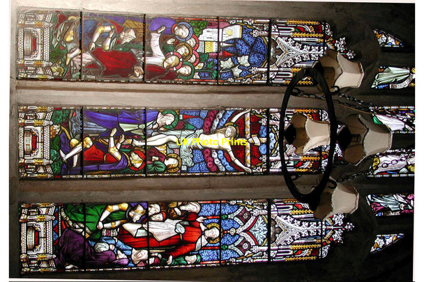 Photo 6"x4" St Michael the Archangel, Llanyblodwel - Stained glass window Llanyblodwel c2000