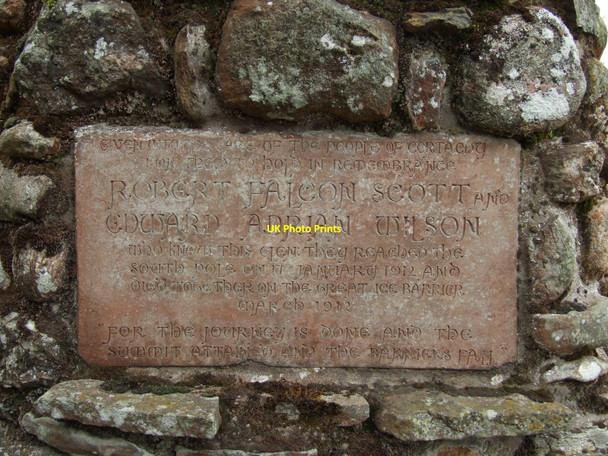 Photo 6"x4" Robert Falcon Scott and Edward Adrian Wilson - Memorial stone Dykehead\/NO3860 c2008