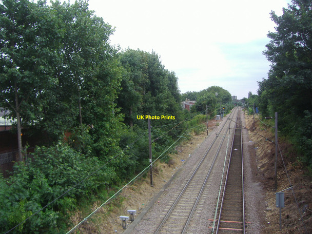 Photo 6"x4" Railway line south of Rectory Road Stoke Newington c2008