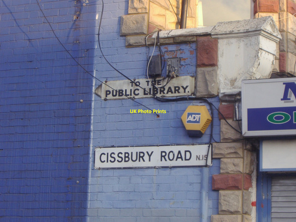 Photo 6"x4" Old enamel sign, Cissbury Road N15 Hornsey c2009