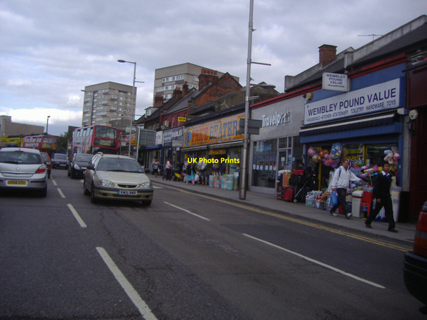 Photo 6"x4" Shops on Wembley High Road Wembley c2008
