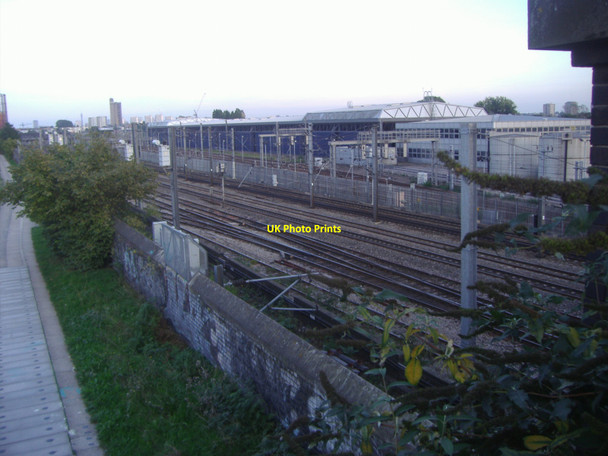 Photo 6"x4" Railway lines east of Scrubs Lane Kensal Town c2008