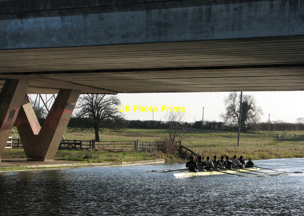 Photo 6"x4" Rowing under the A14 Fen Ditton c2011