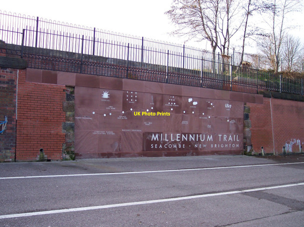 Photo 6"x4" The start of the Millennium Trail on Seacombe Promenade Wallasey c2011