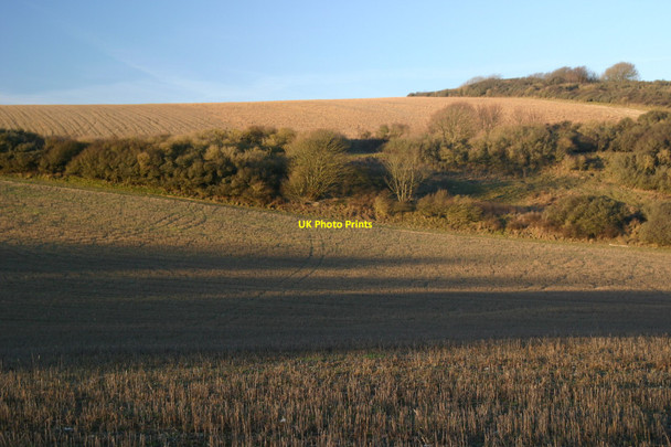 Photo 6"x4" Greenwich Meridian climbing up Southease Hill Telscombe c2011