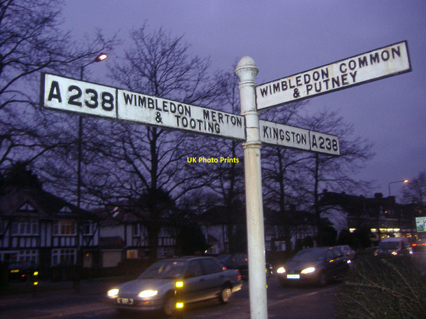 Photo 6"x4" Fingerpost on Coombe Lane New Malden c2009