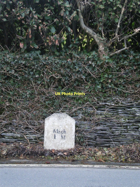 Photo 6"x4" The Penrhyn Dyfi (Mach 1) milestone - detail Machynlleth c2011