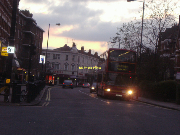 Photo 6"x4" Sunset over Fulham Road Fulham c2008