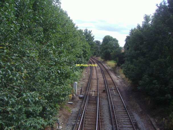 Photo 6"x4" Railway lines south of Shacklegate Road Teddington\/TQ1670 c2009