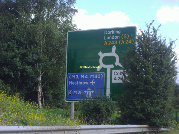Photo 6"x4" Road sign on A243, Leatherhead Leatherhead c2008