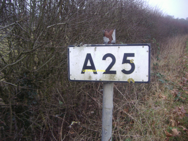 Photo 6"x4" Pre-Worboys road number A25 Shere Shere c2009