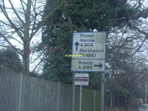 Photo 6"x4" Road sign on Rickmansworth Road Northwood Northwood\/TQ0991 c2009