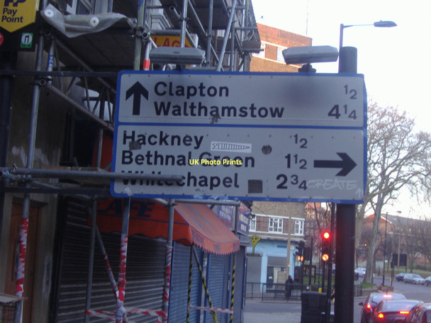 Photo 6"x4" Road sign Dalston Lane, Hackney Hackney c2009