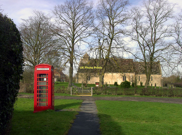 Photo 6"x4" Phone Box and Church, Baulking Baulking c2011