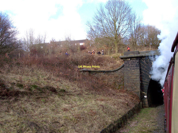 Photo 6"x4" Trainspotters at Brooksbottoms tunnel Ramsbottom c2011