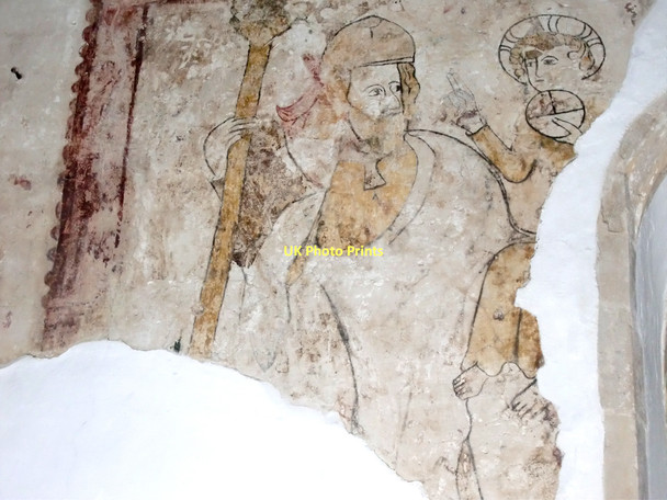Photo 6"x4" Edingthorpe Church fresco Edingthorpe c2011