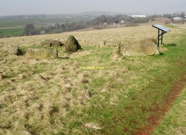Photo 6"x4" Stone circle Lane Ends\/SJ8754 c2011
