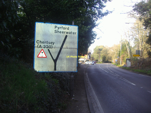 Photo 6"x4" Road sign on old Woking Road Woking c2011