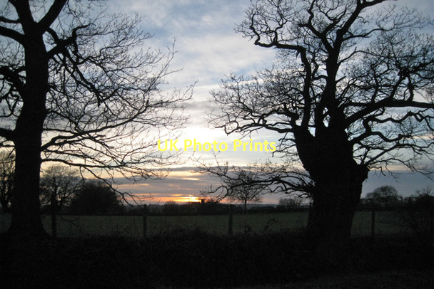 Photo 6"x4" Winter sunset, southern Arden Kemps Green c2011