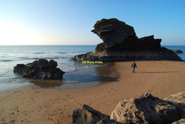 Photo 6"x4" Rocks on Llangranog beach Llangrannog c2011