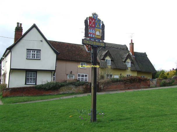 Photo 6"x4" Village Sign Monks Eleigh c2011