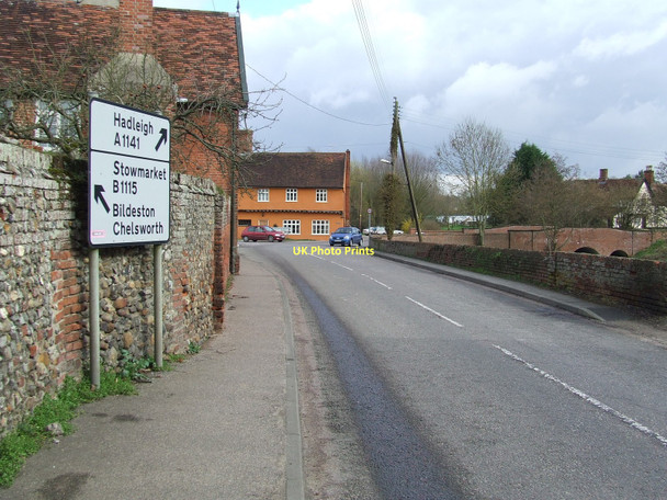 Photo 6"x4" Road Junction Chelsworth c2011