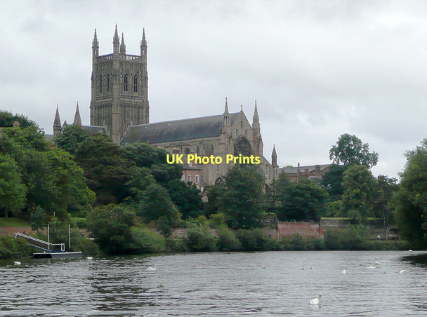 Photo 6"x4" Worcester Cathedral seen from the River Severn Worcester c2010