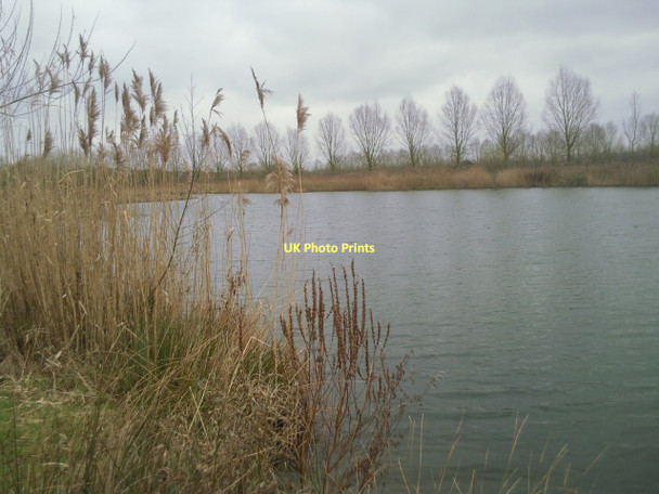 Photo 6"x4" Flooded gravel pit near the Thames Abingdon c2011