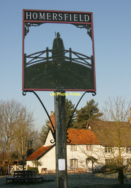 Photo 6"x4" Homersfield - village sign Homersfield c2011