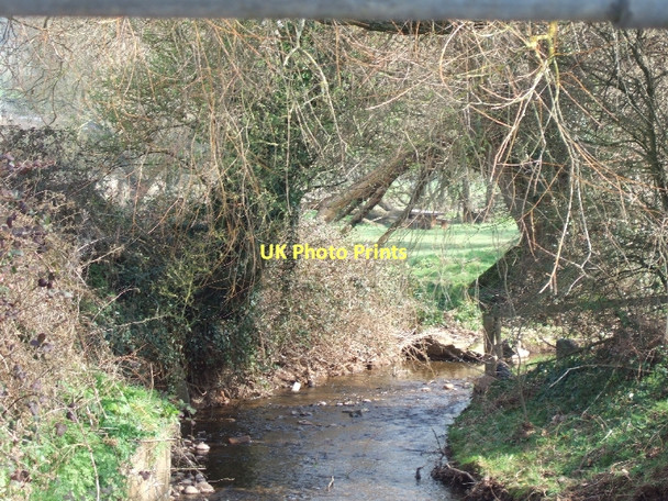 Photo 6"x4" Poppleford Brook seen from Back Lane bridge Newton Poppleford c2011